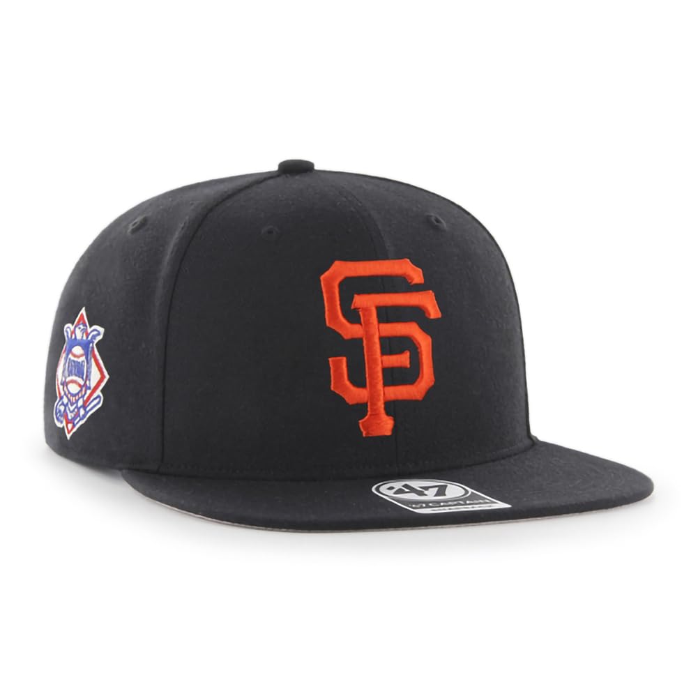 47 MLB Sure Shot Captain Hat Adjustable Structured 6-Panel Snapback Hat Cap, Adult One Size Fits All