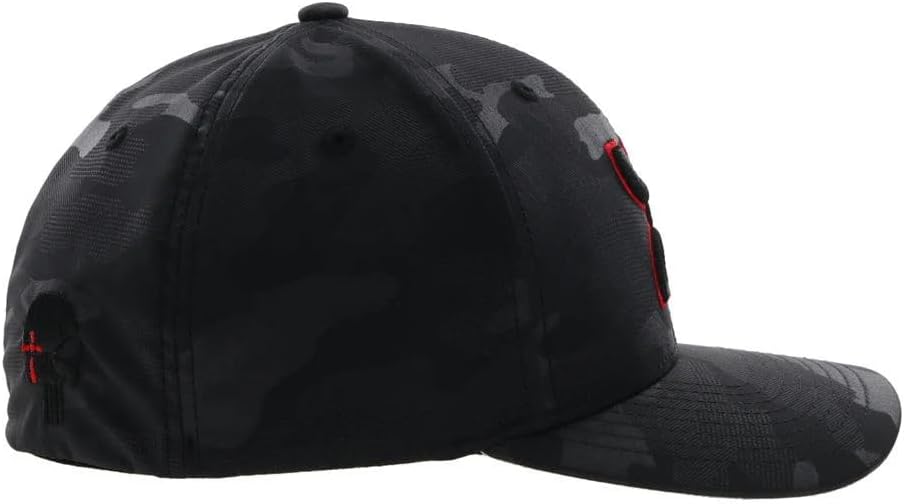 HOOEY Chris Kyle, Black Camo 6-Panel Flexfit with Black/Red Logo - S/M (CK022-01)