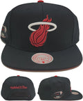 Mitchell & Ness Miami Heat New Born and Bred NBA Finals 2006 Black Red Snapback Hat Cap