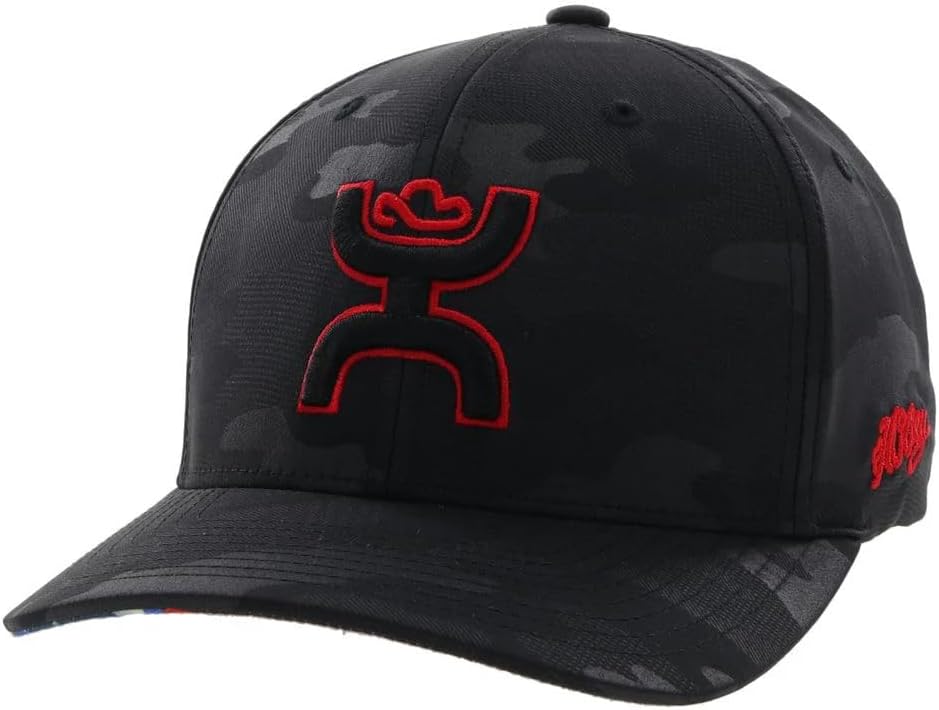HOOEY Chris Kyle, Black Camo 6-Panel Flexfit with Black/Red Logo - S/M (CK022-01)