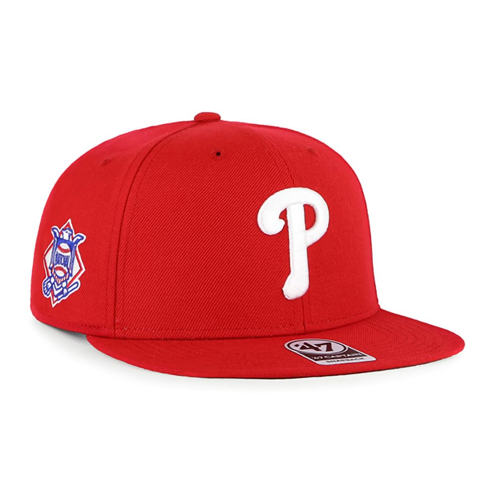 47 MLB Sure Shot Captain Hat Adjustable Structured 6-Panel Snapback Hat Cap, Adult One Size Fits All