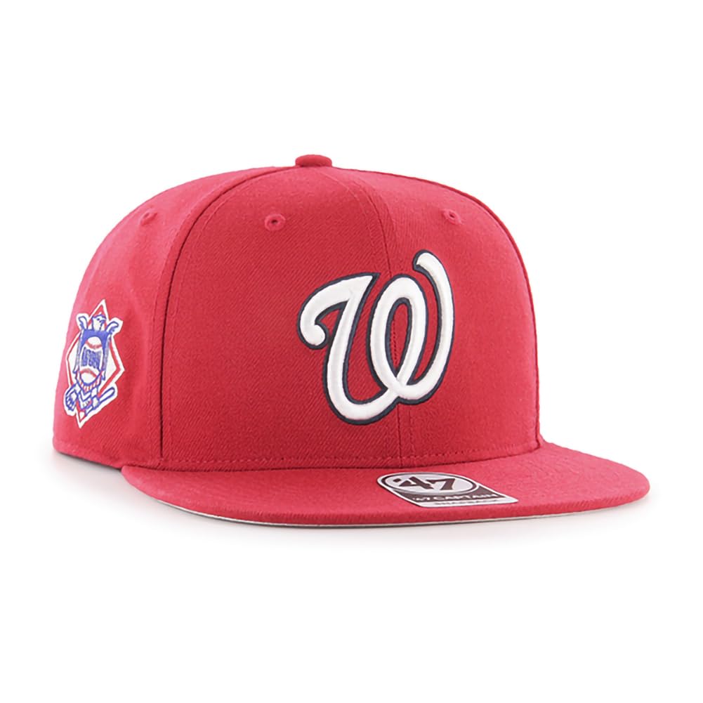 47 MLB Sure Shot Captain Hat Adjustable Structured 6-Panel Snapback Hat Cap, Adult One Size Fits All