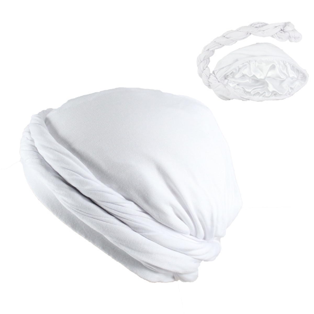 DouuYuhet Turban for Men, Men's Turban Twist Head Wraps Durag for Men Women Modal and Satin Vintage Turban Scarf Tie