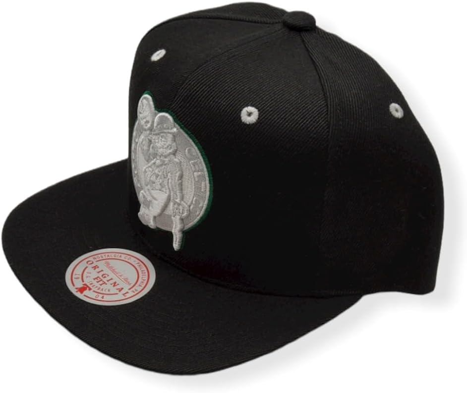Black Boston Celtics NBA Snapback Cap by Mitchell & Ness