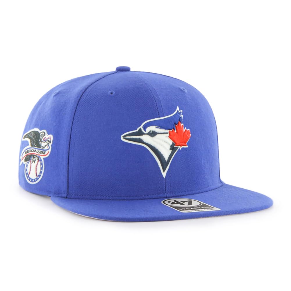 47 MLB Sure Shot Captain Hat Adjustable Structured 6-Panel Snapback Hat Cap, Adult One Size Fits All