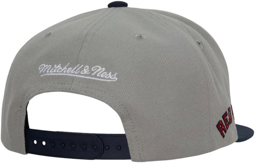 Mitchell & Ness Boston Red Sox New Evergreen Cooperstown Away Gray Blue Era Snapback Era Hat Cap