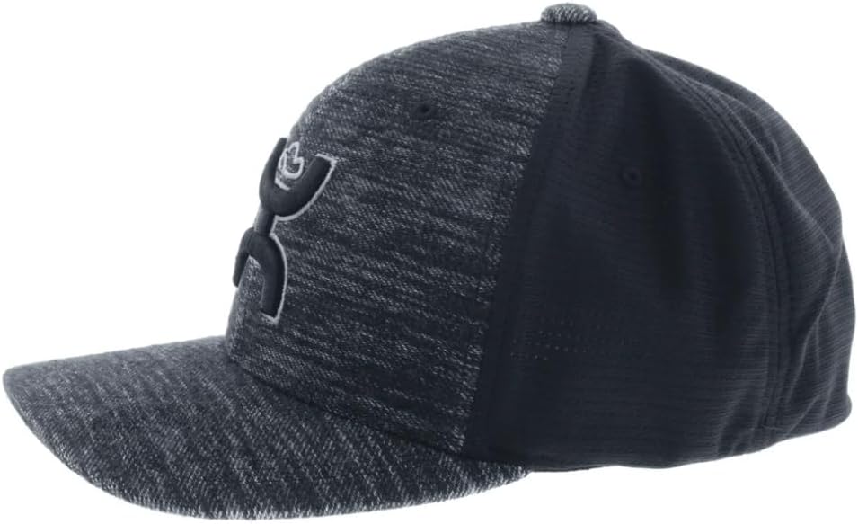 HOOEY Ash Flexfit Fitted Hat – Mid Profile 6-Panel Stretch Fit Everyday Casual Comfort Fitted Cap for Men and Women