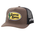 HOOEY Cactus Ropes Circle Patch Trucker Hat for Men – Adjustable Snapback Mesh Baseball Cap - Western Work & Casual Wear