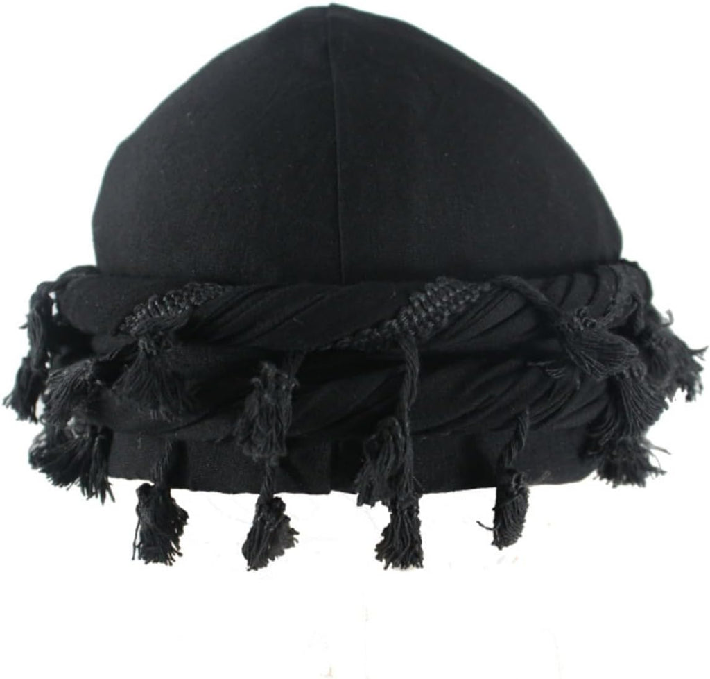 2pcs Turban for Men Women Satin Lined Durag Head Wrap Vintage Modal Twist Halo Turban with Tassel