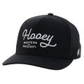 HOOEY OG Adjustable Snapback Hat - Trucker Hat for Men & Women with Mesh Back, 5 Panel Baseball Cap w/Rope Detail, Western OG Logo Ball Cap, Breathable Snap Back, One Size Fits All, Black/White