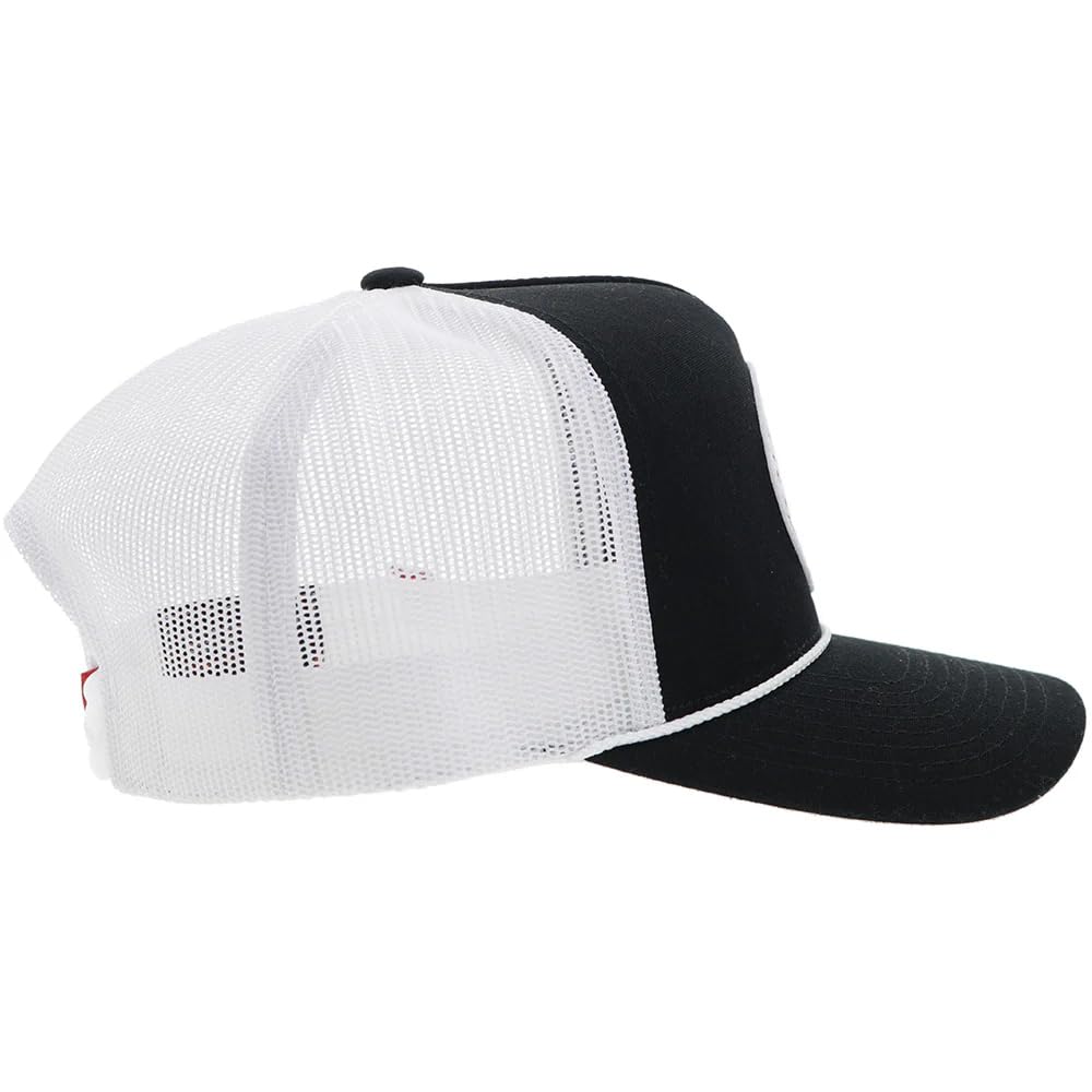 HOOEY Men's Quanah Adjustable Snapback Hat (US, Alpha, One Size, Black/White)