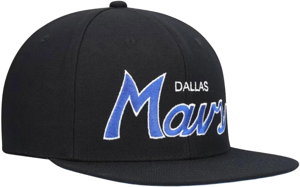 Mitchell & Ness Dallas Mavericks Team Script 2.0 Snapback Hat Cap - Black