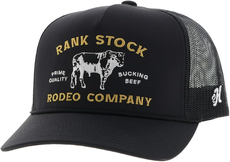 HOOEY Rank Stock Stitched Trucker Hat - Adjustable Snapback, Breathable Mesh Baseball Cap