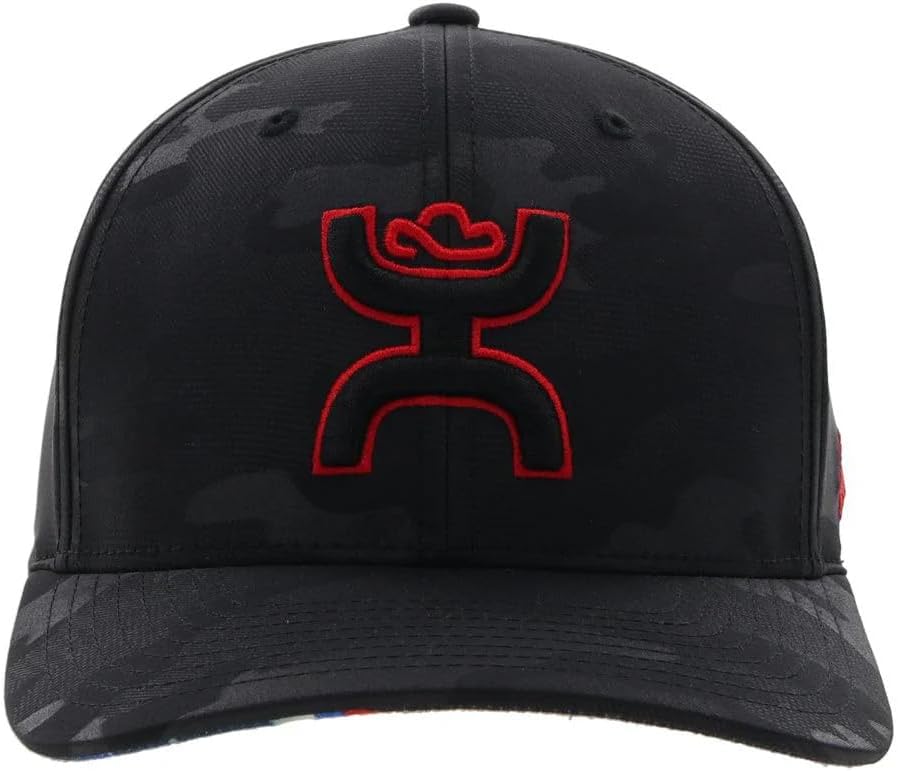 HOOEY Chris Kyle, Black Camo 6-Panel Flexfit with Black/Red Logo - S/M (CK022-01)