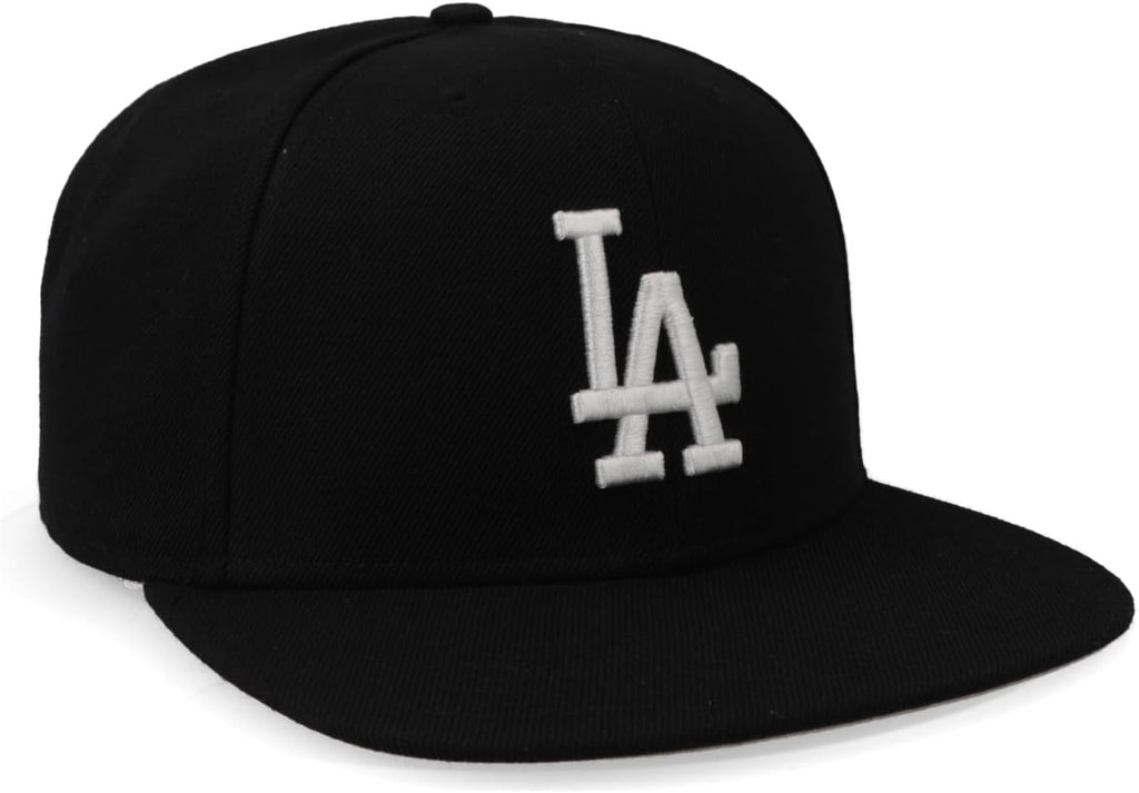 47 Los Angeles Dodgers Hat Mens Womens Adjustable Baseball Cap, Structured Fit, Black/White, One Size