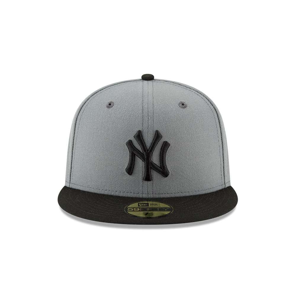 New Era 59Fifty Hat New York Yankees MLB Basic Storm Gray/Black Fitted Cap (7 1/4) (7 1/2)