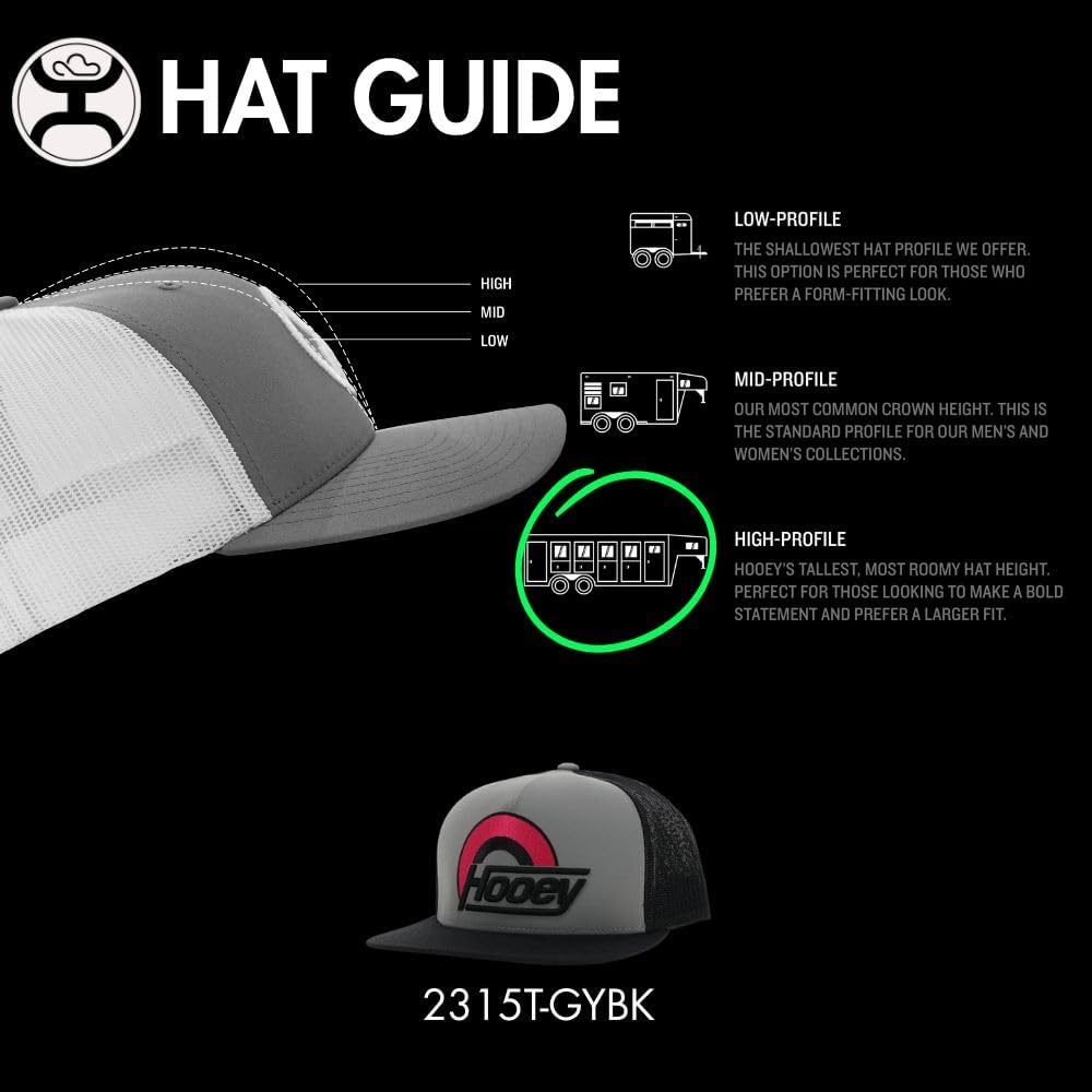 HOOEY Suds Adjustable Snapback Hat – High Profile 5-Panel Breathable Mesh Baseball Cap, Trucker Hat for Men and Women