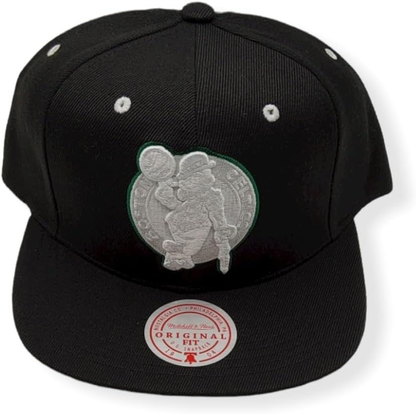 Black Boston Celtics NBA Snapback Cap by Mitchell & Ness
