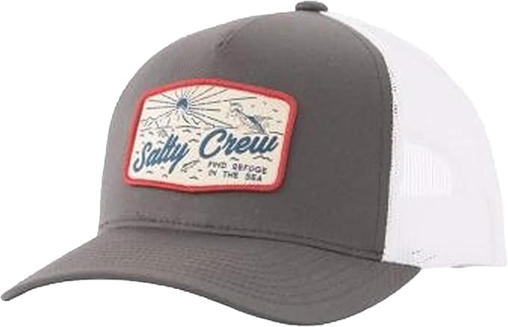 Salty Crew Men's Graphic Logo Retro Trucker Hat - Unisex Adjustable Baseball Hat for Adults - Premium Cotton