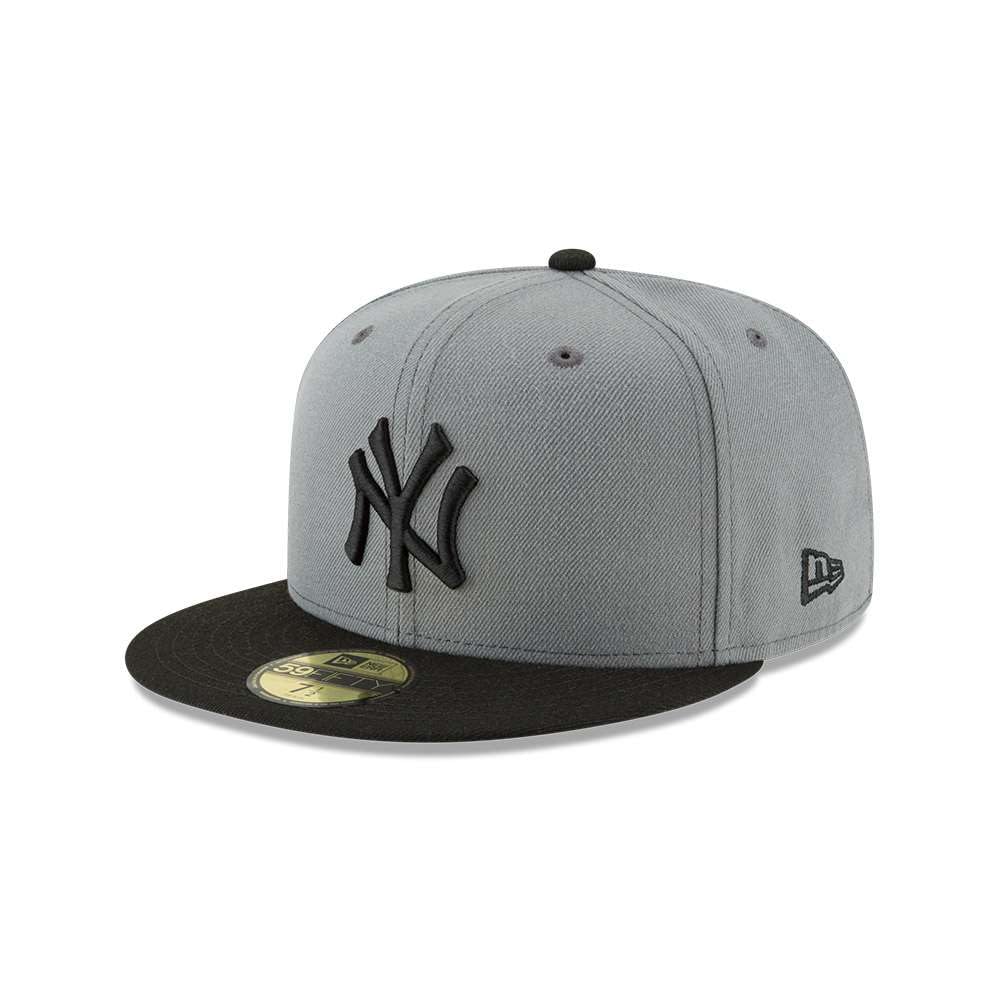 New Era 59Fifty Hat New York Yankees MLB Basic Storm Gray/Black Fitted Cap (7 1/4) (7 1/2)