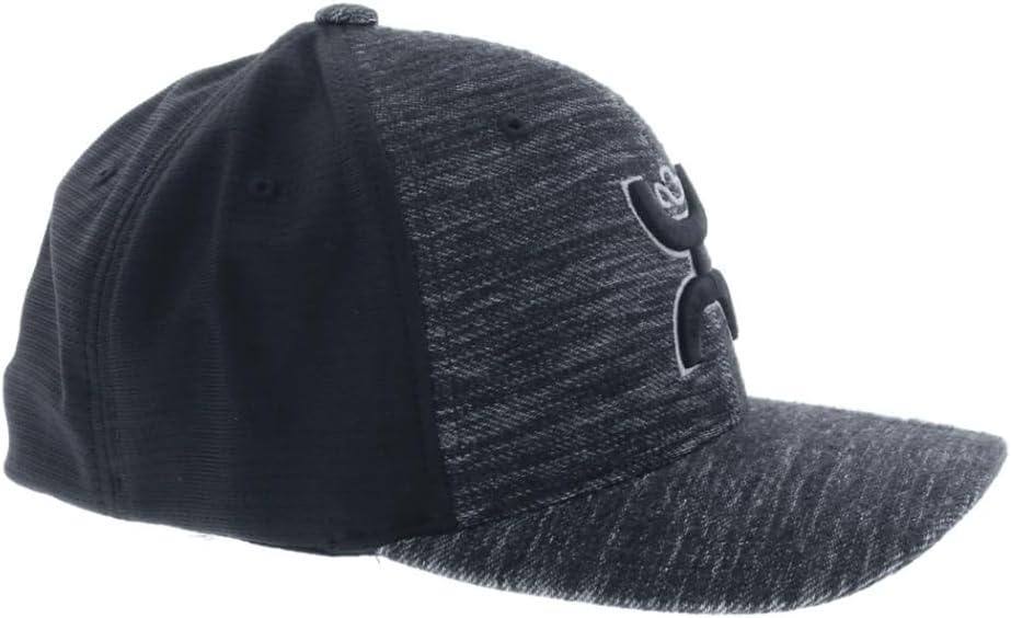 HOOEY Ash Flexfit Fitted Hat – Mid Profile 6-Panel Stretch Fit Everyday Casual Comfort Fitted Cap for Men and Women