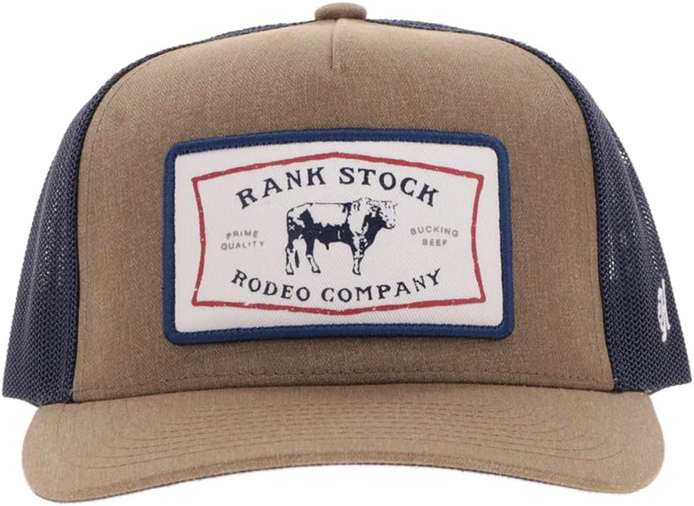 HOOEY Rank Stock Trucker Patch Hat - Adjustable Snapback, Breathable Mesh Baseball Cap