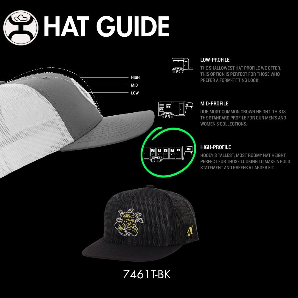 HOOEY Men's Wichita State University Officially Licensed Collegiate Adjustable Snapback Hat Black