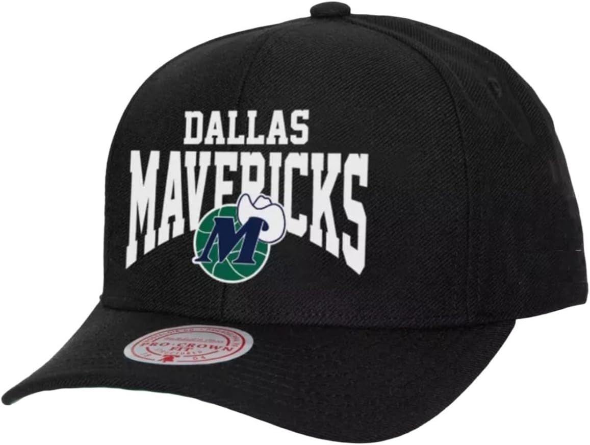 Mitchell & Ness Dallas Mavericks Big Time Pro Hardwood Classic Snapback Hat Cap - Black