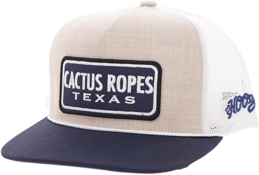 HOOEY Cactus Ropes Patch Trucker Hat for Men Adjustable Snapback Mesh Baseball Cap Breathable Western Hat