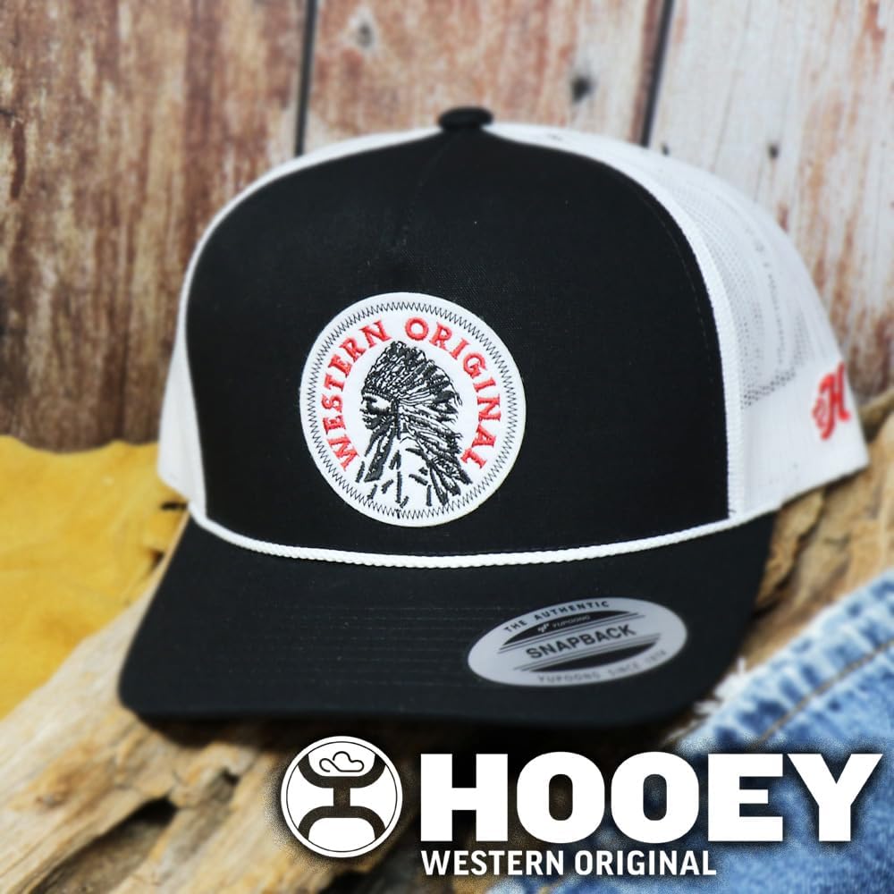 HOOEY Quanah Hat - Adjustable Snapback Cap, 5-Panel Mesh Back Outdoor & Casual Baseball Hat for Men & Women