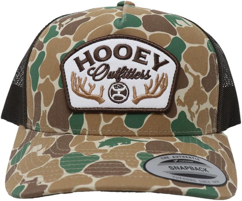 HOOEY Outfitters Critter Camo Snapback Hat - Mesh Back Trucker Cap for Men, Hunting & Fishing Hat, Duck Camo Baseball Cap