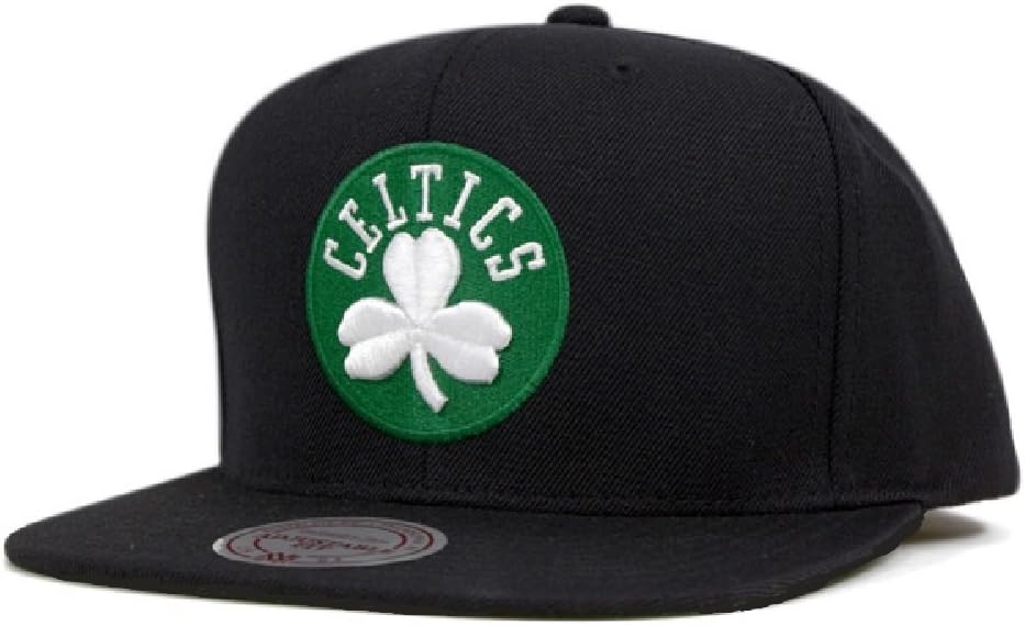 Mitchell & Ness Boston Celtics NBA Team Logo Adjustable Snapback Hat - Black