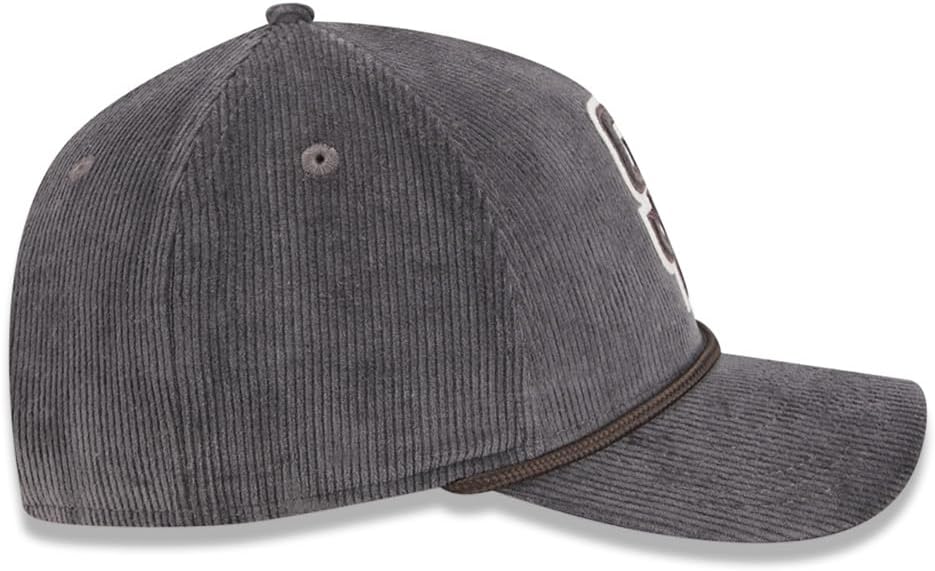 New Era SD San Diego Padres 9FORTY M-Crown Corduroy Snapback Cap, Adjustable Hat Grey