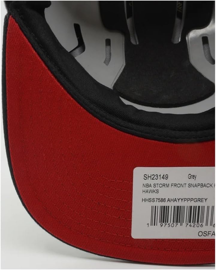 Mitchell & Ness Atlanta Hawks Storm Front HWC Snapback Hat Cap - Gray