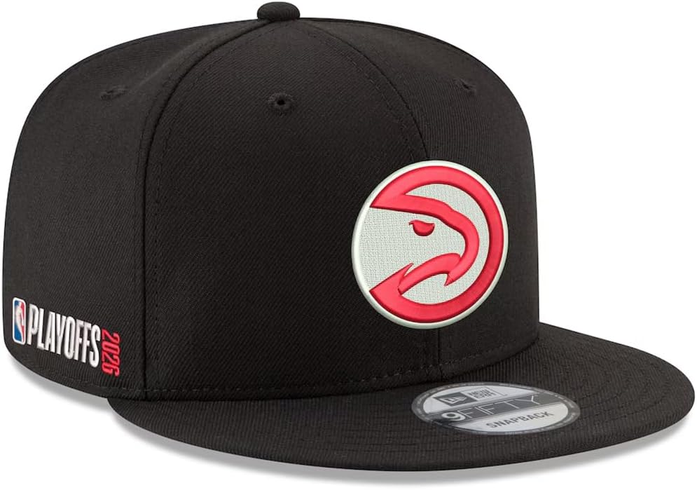 New Era Atlanta Hawks 9FIFTY 2026 Playoffs Snapback Cap, Adjustable Hat Black