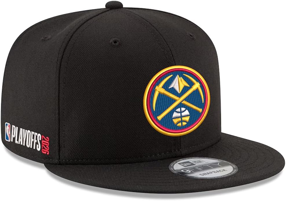 New Era Denver Nuggets 9FIFTY 2026 Playoffs Snapback Cap, Adjustable Hat Black