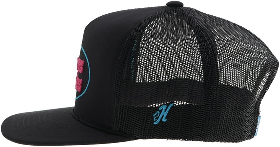HOOEY Cactus Ropes Circle Patch Trucker Hat for Men – Adjustable Snapback Mesh Baseball Cap - Western Work & Casual Wear