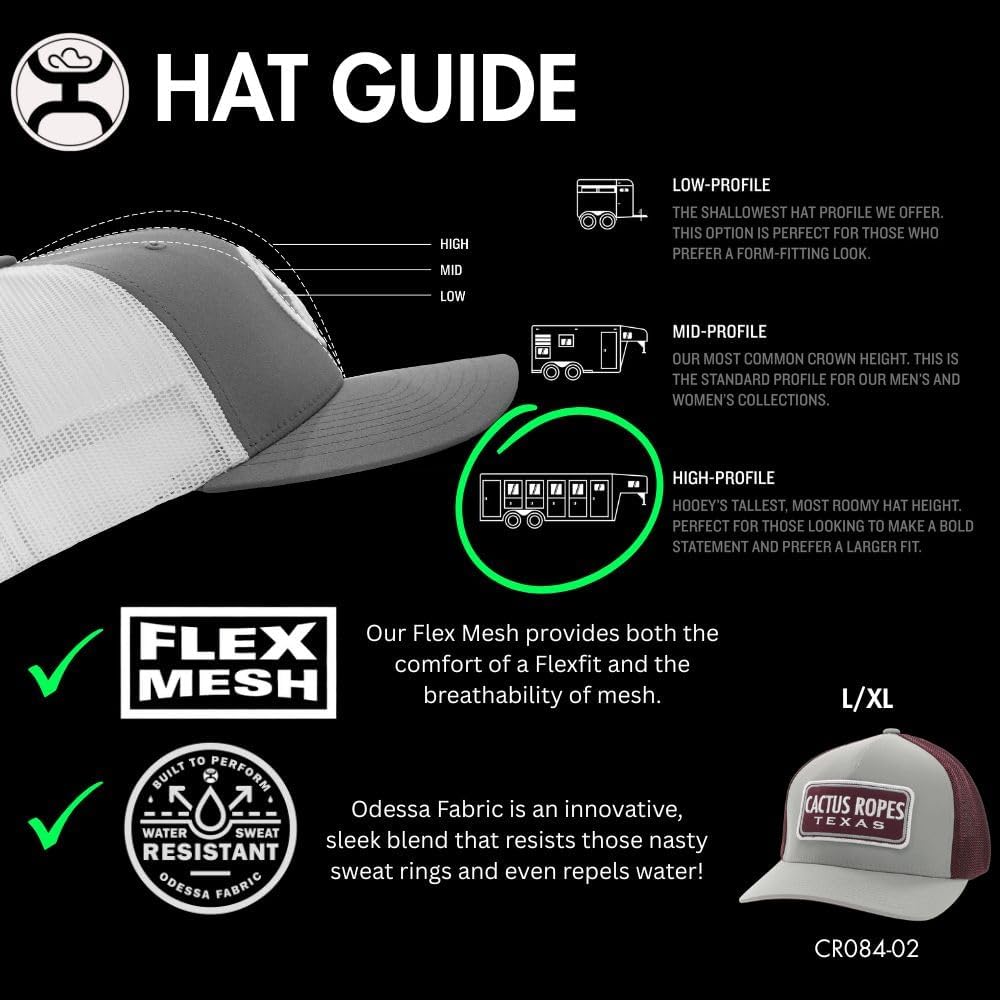 HOOEY Cactus Ropes Flexfit Mesh Back Trucker Hat