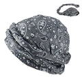 Turban for Men Women Halo Turban Durag Paisley Satin Lined Turban for Men Head Wraps for Men Women