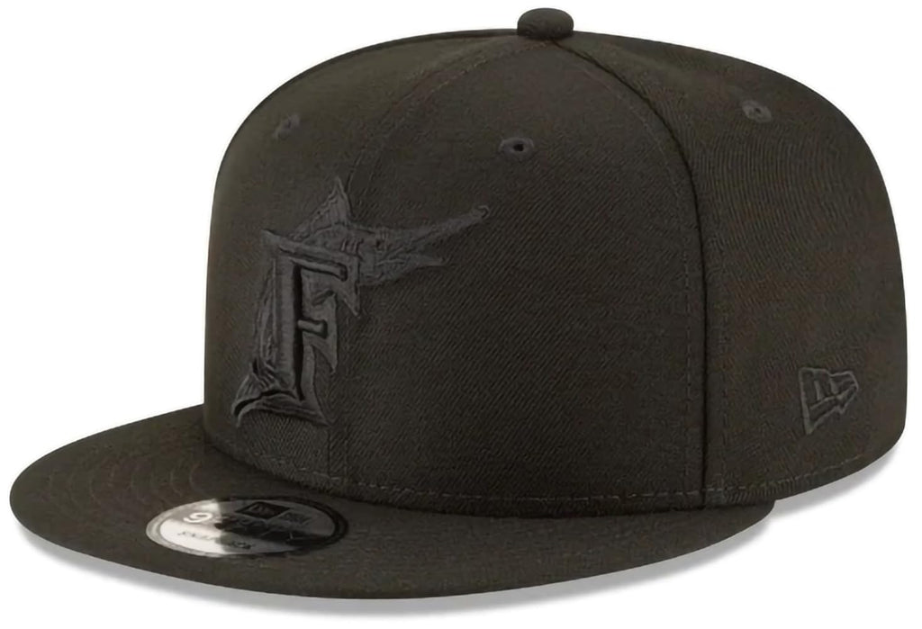 New Era MLB 9FIFTY Black Black Primary Logo Team Adjustable Snapback Hat Cap