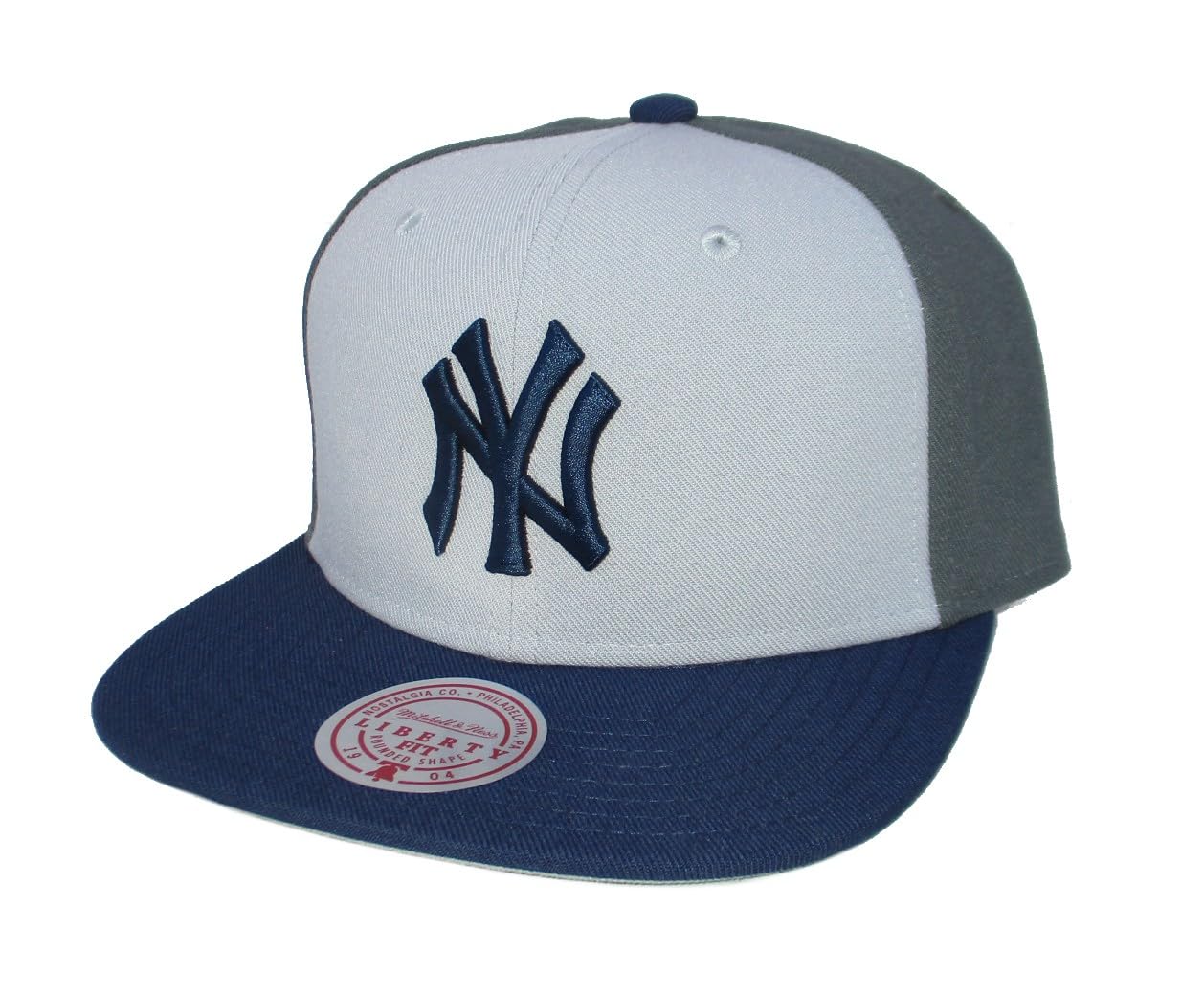 Mitchell & Ness MLB Triple Play Liberty Snapback Adjustable Hat Cap - Gray/Team Colors