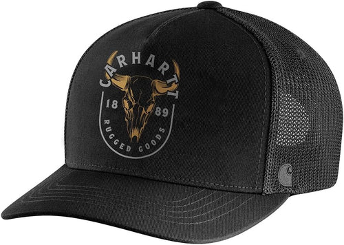 Carhartt Men's Canvas Mesh-Back Skull Graphic Cap