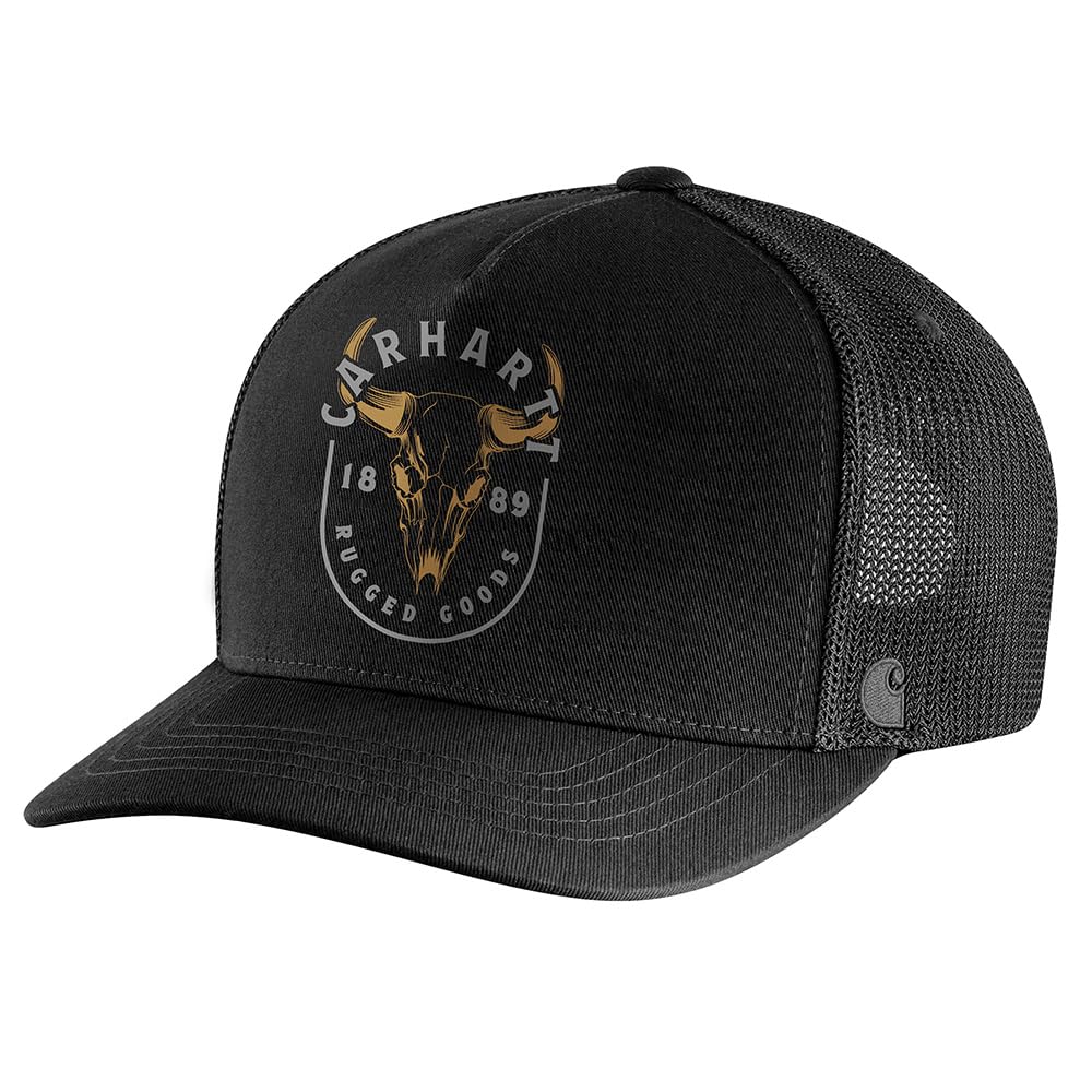Carhartt Men's Canvas Mesh-Back Skull Graphic Cap
