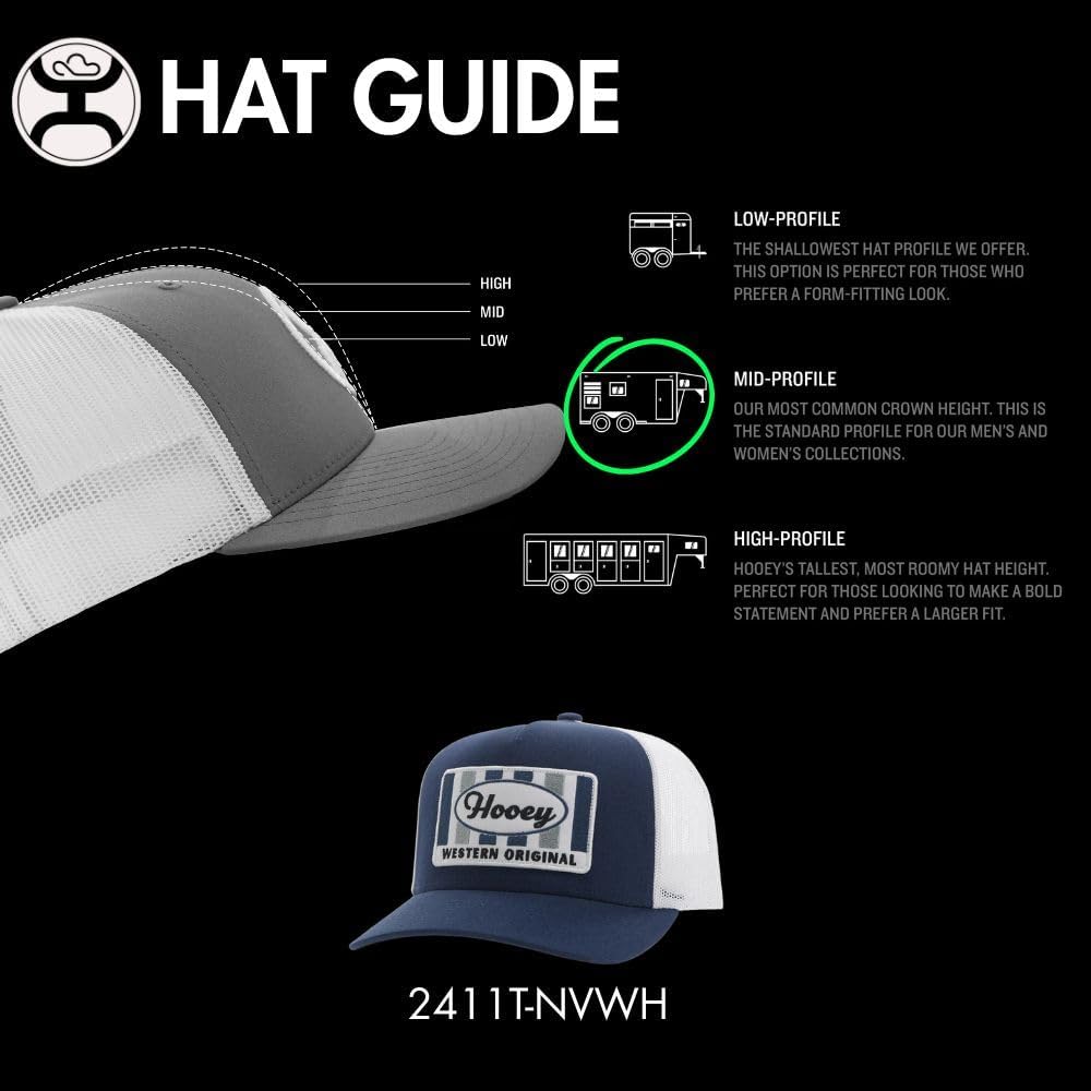HOOEY Sudan Western Original Patch Trucker Hat – Adjustable Snapback Mesh Baseball Cap - Trucker Hat for Work & Casual Wear