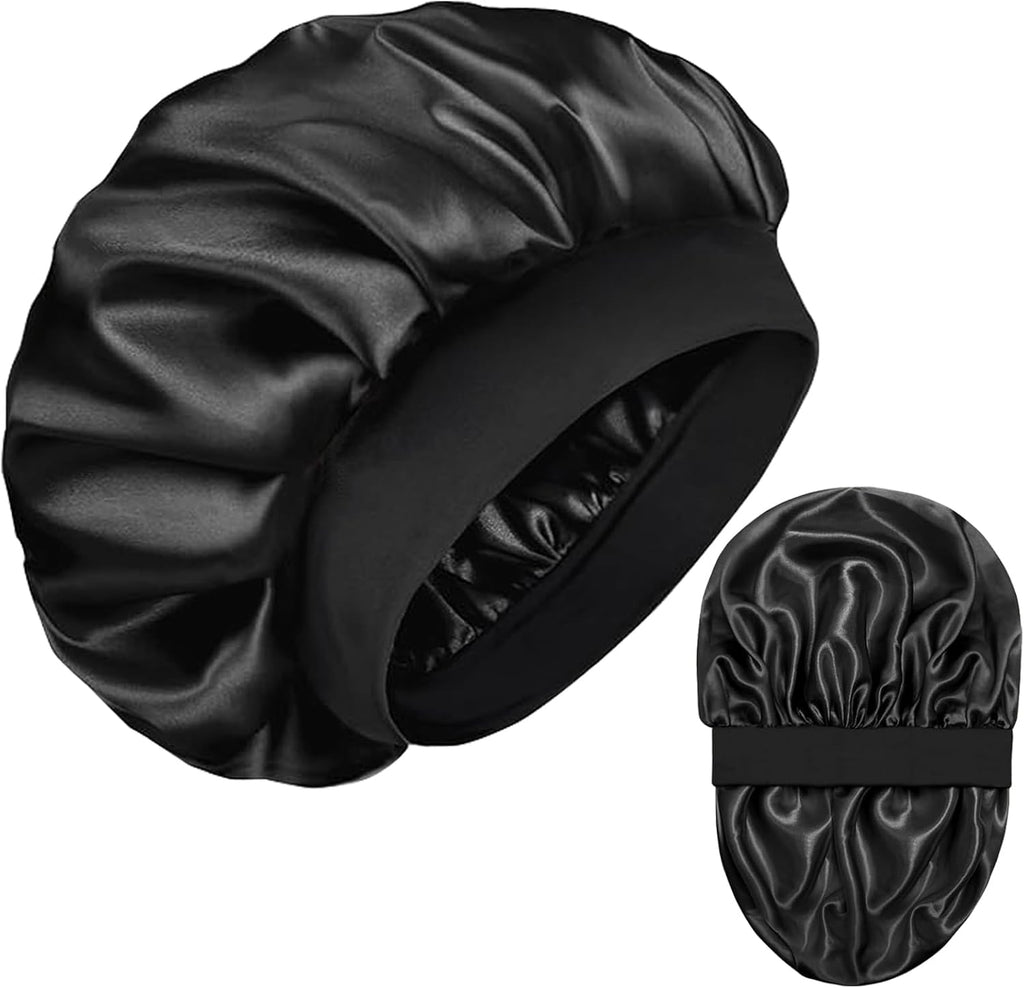 Silk Bonnet for Men Hair Bonnet for Sleeping Double Layer Satin Bonnets for Black Women Curly Hair Braids