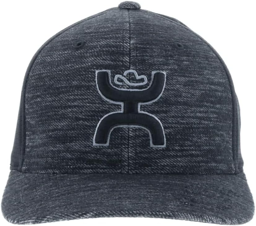 HOOEY Ash Flexfit Fitted Hat – Mid Profile 6-Panel Stretch Fit Everyday Casual Comfort Fitted Cap for Men and Women