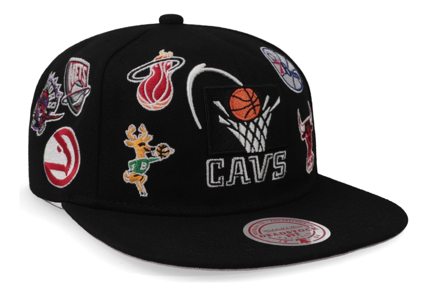 Mitchell & Ness Eastern Conference New Deadstock NBA All Over Teams Black Snapback Era Hat Cap