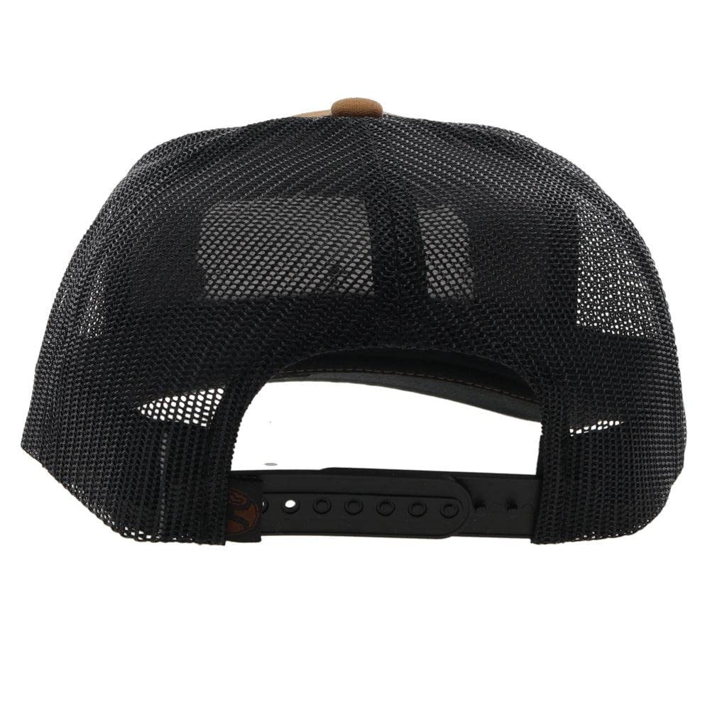 HOOEY Cactus Ropes Texas Patch Trucker Hat for Men – Adjustable Snapback Mesh Baseball Cap - Breathable Mesh - Western Trucker Hat for Ranch, Work, & Everyday Wear - One-Size - Tan/Black
