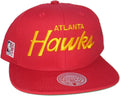 Mitchell & Ness Atlanta Hawks 90's Draft Day Snapback Adjustable Hat Cap - Red