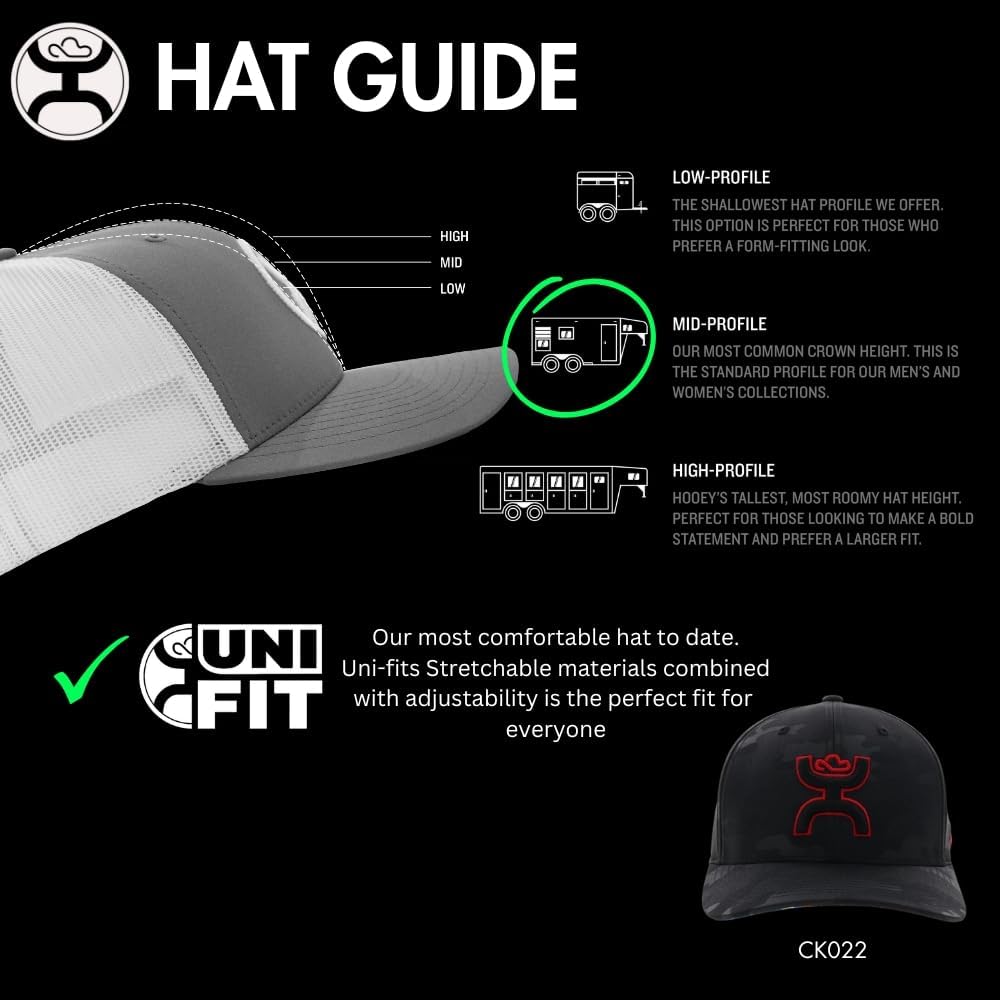 HOOEY Chris Kyle, Black Camo 6-Panel Flexfit with Black/Red Logo - S/M (CK022-01)